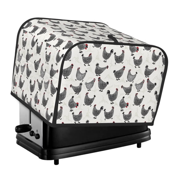 Fotbe Funny Chicken for Four Slice Toaster Cover, Fingerprint Protector, Super Soft Appliance Cover And Dust Cover,Bread Dust Cover & Fingerprint Protection