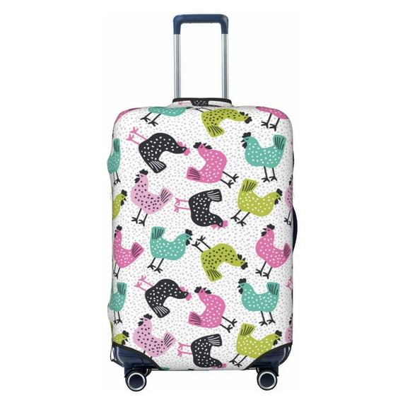 Fotbe Funny Chicken Luggage Cover Protector,Suitcase Protector,Scratch and Dirt Resistant,Fits 18-32 Inch Luggage-Large