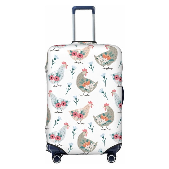 Fotbe Funny Chicken Luggage Cover Protector,Suitcase Protector,Scratch and Dirt Resistant,Fits 18-32 Inch Luggage-Medium