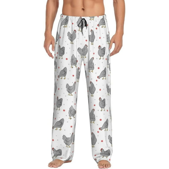 Fotbe Funny Chicken Men's Pajama Pants,Sleepwear Pants,Pj Bottoms Drawstring And Pockets-Medium