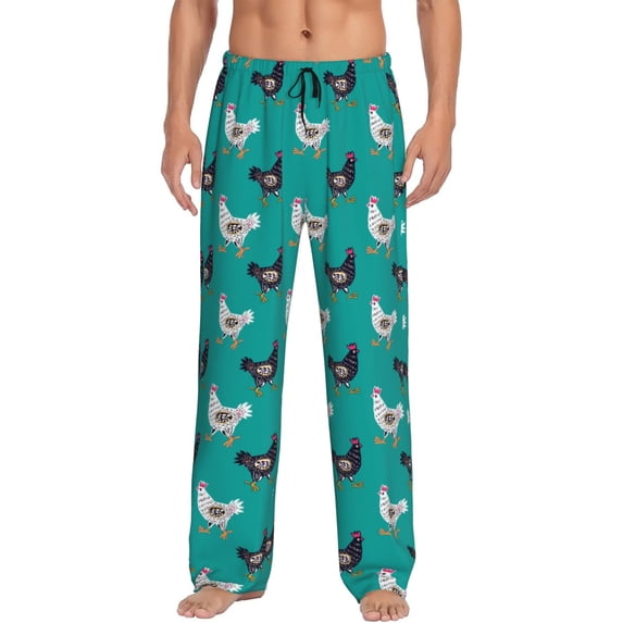 Fotbe Funny Chicken Men's Pajama Pants,Sleepwear Pants,Pj Bottoms Drawstring And Pockets-XX-Large
