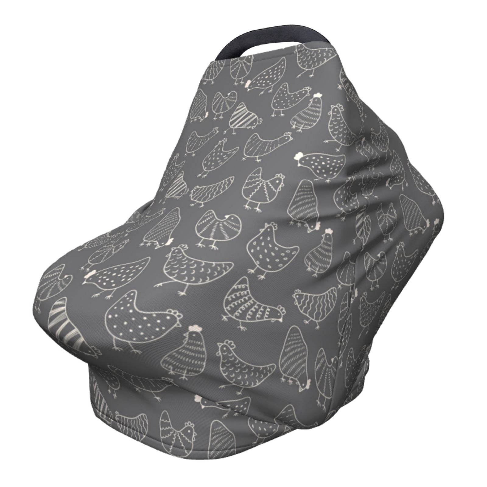 Fotbe Funny Chicken Pattern Car Seat Covers for Babies, Nursing Breastfeeding Cover Carseat Canopy, Soft Stretchy Carrier Cover