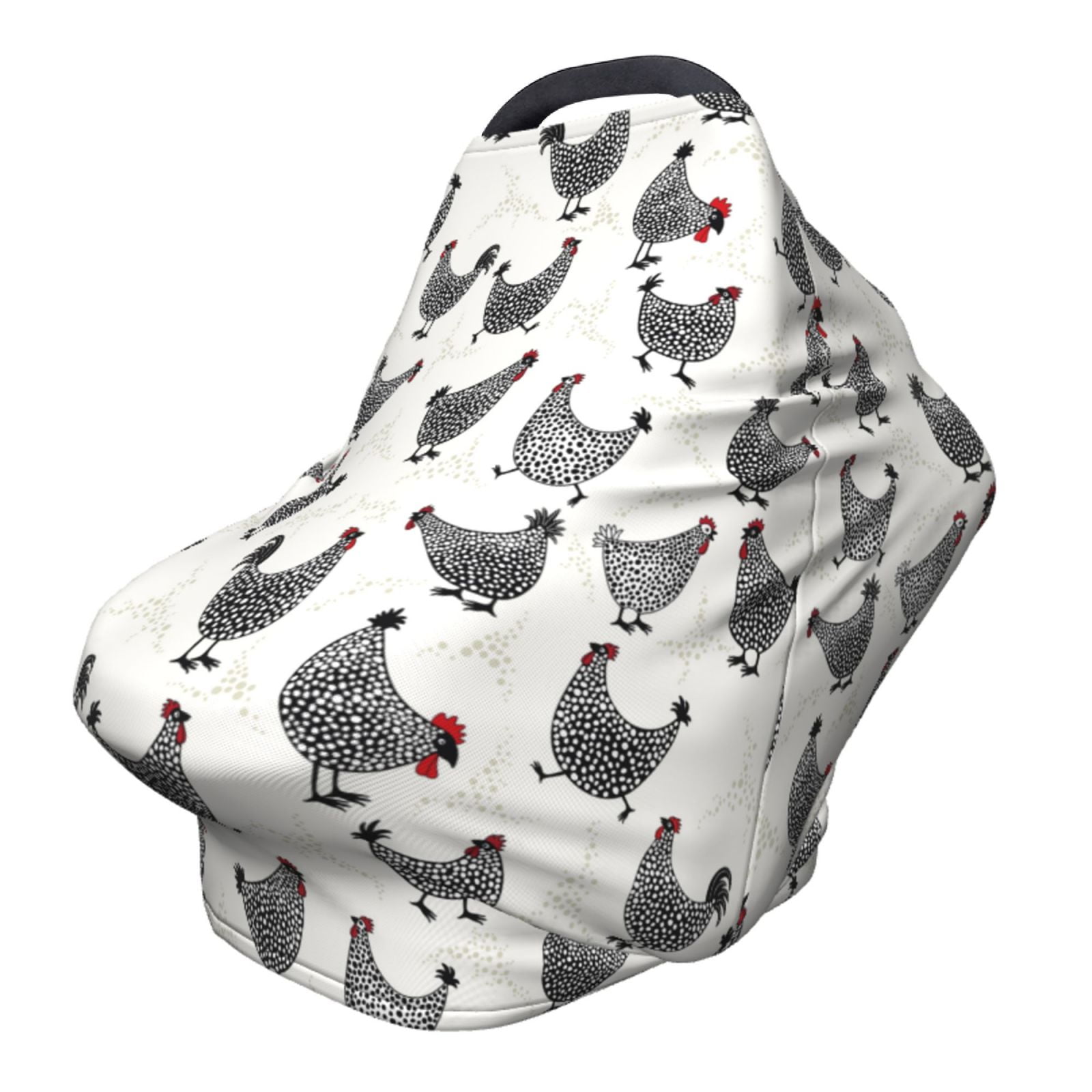 Fotbe Funny Chicken Pattern Car Seat Covers for Babies, Nursing Breastfeeding Cover Infant Carseat Canopy, Soft Stretchy Carrier Cover
