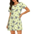 thumbnail image 1 of Fotbe Funny Chicken Pattern Women's Cotton Nightgown Sleepwear Short Sleeves Shirt Casual Print Sleepdress, 1 of 6