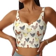 thumbnail image 1 of Fotbe Funny Chicken Pattern Womens' Sports Bra Longline Wirefree Padded with Medium Support Sports Moisture-Wicking Workou Vest,Tank Top-Large, 1 of 9
