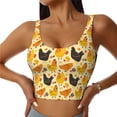 thumbnail image 1 of Fotbe Funny Chicken Pattern Womens' Sports Bra Longline Wirefree Padded with Medium Support Sports Moisture-Wicking Workou Vest,Tank Top-X-Large, 1 of 9