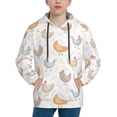 thumbnail image 1 of Fotbe Funny Chicken Pattern Youth Pullover Hooded Sweatshirt, Boys Hoodie, Kangaroo Pocket Hoodie for Kids Girls -Large, 1 of 6