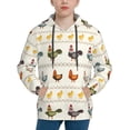 thumbnail image 1 of Fotbe Funny Chicken Pattern Youth Pullover Hooded Sweatshirt, Boys Hoodie, Kangaroo Pocket Hoodie for Kids Girls -Medium, 1 of 6