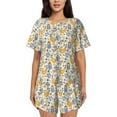 thumbnail image 1 of Fotbe Funny Chicken Print Pajama Set for Women 2 Piece Loungewear Short Sleeve Tops and Shorts Set Soft Sleepwear-Large, 1 of 7