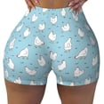 thumbnail image 1 of Fotbe Funny Chicken Seamless Shorts, Womens Workout Shorts High Waist Stretch Booty Short for Gym/Yoga/Running/Biking-Small, 1 of 9