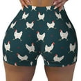 thumbnail image 1 of Fotbe Funny Chicken Seamless Shorts, Womens Workout Shorts High Waist Stretch Booty Short for Gym/Yoga/Running/Biking-, 1 of 9