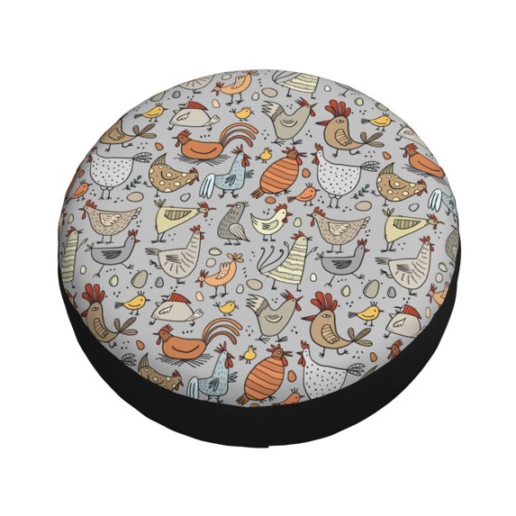Fotbe Funny Chicken Spare Tire Cover Thickening Universal Fit for Jeep, Trailer, RV, SUV, Truck, Tough Tire Wheel Soft Cover-16 inch