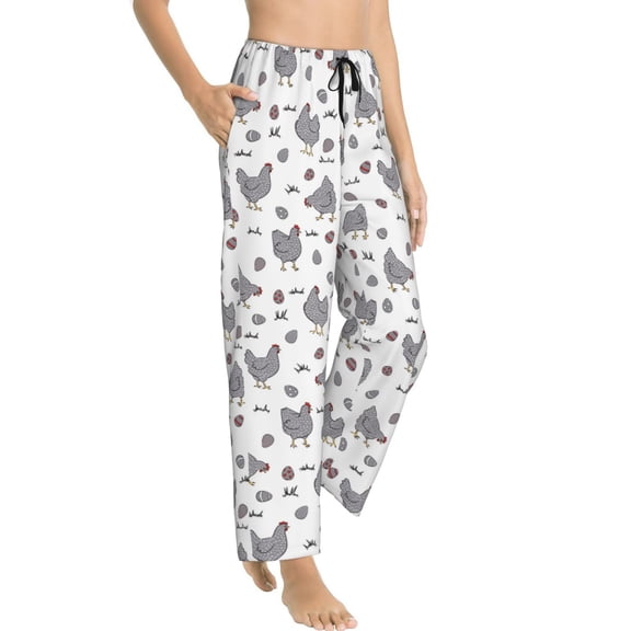 Fotbe Funny Chicken Women's Pajama Pants,Sleepwear Pants,Pj Bottoms Drawstring And Pockets-Large