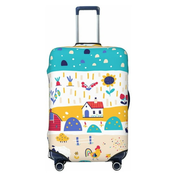 Fotbe Funny Farm Luggage Cover Protector,Suitcase Protector,Scratch and Dirt Resistant,Fits 18-32 Inch Luggage-Medium