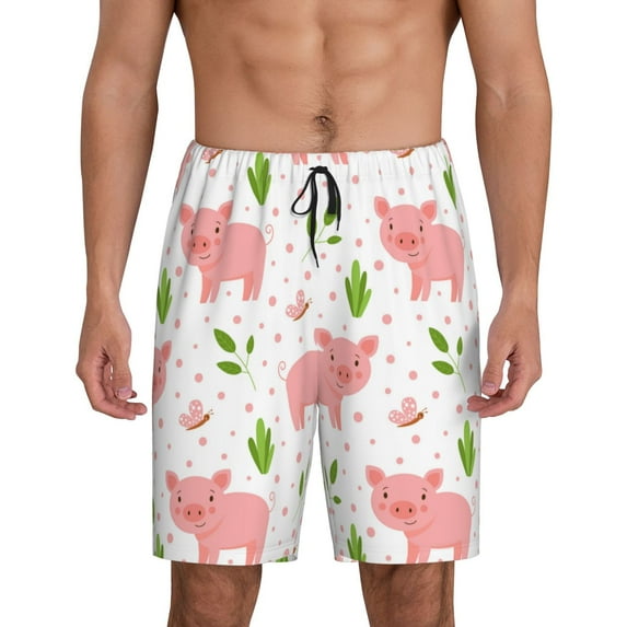 Fotbe Funny Little Pigs Pajama Shorts for Men, Men's Pajama Bottoms, Sleepwear,Short Pajama Pants-XX-Large