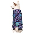 thumbnail image 1 of Fotbe Funny Skull Flower Print Small Dog Sweater Hoodies Pet Grey Hooded Soft Fleece Sweatshirts with Pocket Fall Winter Puppy Cat Sweaters Warm Clothes-XX-Large, 1 of 7