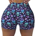 thumbnail image 1 of Fotbe Funny Skull Flower Seamless Shorts, Womens Workout Shorts High Waist Stretch Booty Short for Gym/Yoga/Running/Biking-Medium, 1 of 9