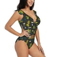 thumbnail image 1 of Fotbe Funny Sloths In The Forest Women's Tummy Control Swimsuits Slimming One Piece Bathing Suit Ruffle Wrap V Neck Swimwear-, 1 of 8