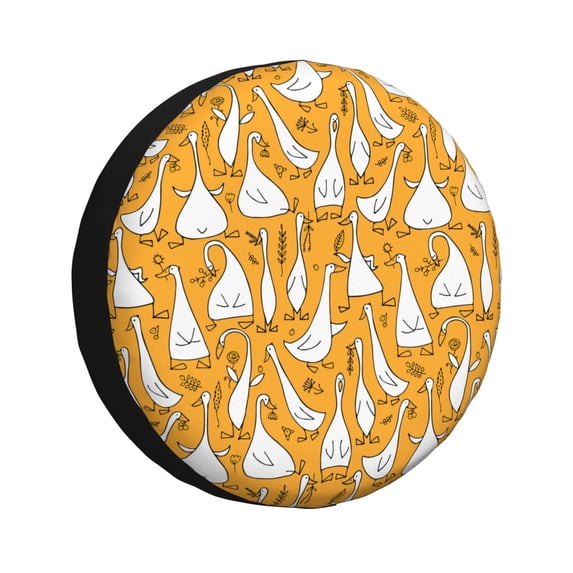 Fotbe Funny goose family Pattern Spare Tire Cover Thickening Universal Fit for Jeep, Trailer, RV, SUV, Truck, Tough Tire Wheel Soft Cover-17 inch