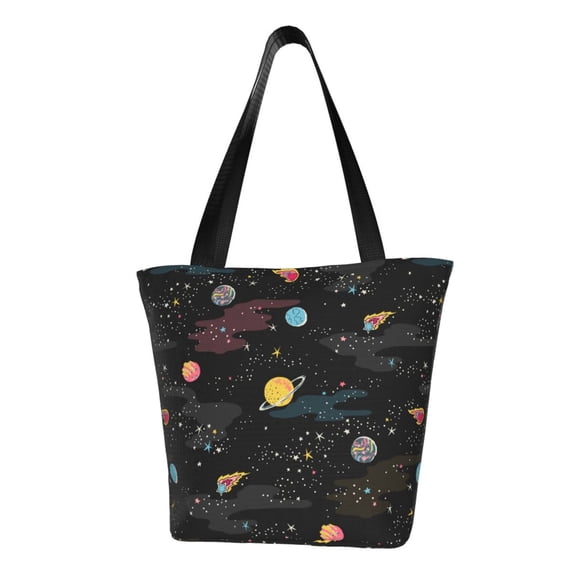 Fotbe Galaxy Pattern Beach Tote,Shoulder Handbag,Spacious Tote Bag,Lightweight Travel Bag,Versatile Shopping Bag