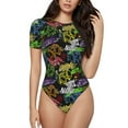thumbnail image 1 of Fotbe Game Joysticks Women's Crew Neck Short Sleeves Bodysuit Tops Round Neck Slim Sleeveless Soft Comfortable Basic-Large, 1 of 9