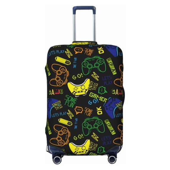 Fotbe Game Play Luggage Cover Protector,Suitcase Protector,Scratch and Dirt Resistant,Fits 18-32 Inch Luggage-Medium