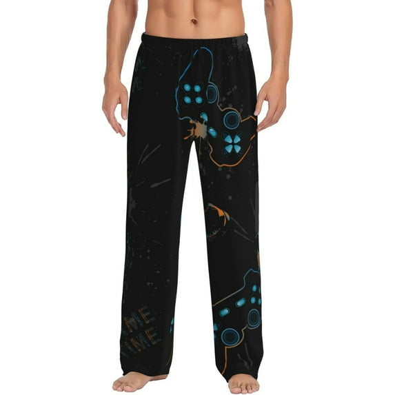Fotbe Game Time Men's Pajama Pants,Sleepwear Pants,Pj Bottoms Drawstring And Pockets-Medium