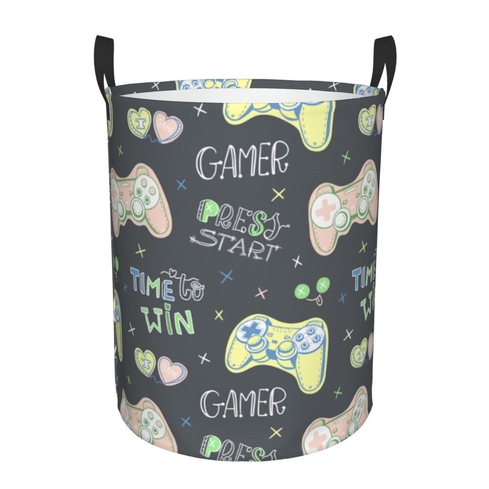 Fotbe Gamers Laundry Basket with Handles, Waterproof Large Laundry ...