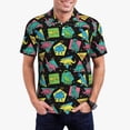 thumbnail image 1 of Fotbe Geometric Dinosaur Pattern Men’s Golf Polo Shirt – Breathable Performance Golf Shirt with Button-Down Collar-Large, 1 of 6
