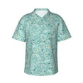 thumbnail image 1 of Fotbe Geometric Elements Hawaiian Shirt for Men Unisex Summer Beach Casual Short Sleeve Cotton Linen Button Down Shirts-Large, 1 of 9