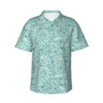 thumbnail image 1 of Fotbe Geometric Elements Hawaiian Shirt for Men Unisex Summer Beach Casual Short Sleeve Cotton Linen Button Down Shirts-X-Large, 1 of 5