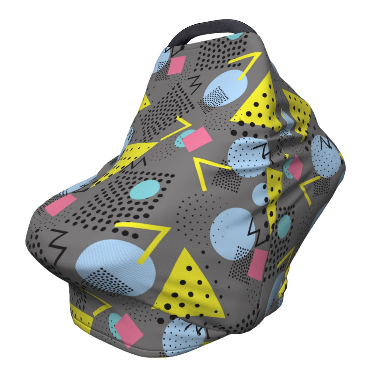 Fotbe Geometric Pattern Car Seat Covers for Babies, Nursing Breastfeeding Cover Infant Carseat Canopy, Soft Stretchy Carrier Cover
