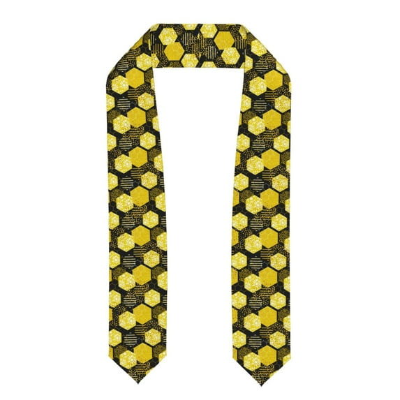 Fotbe Geometric Pattern with Bee Printed Class of 2024 Graduation Stole