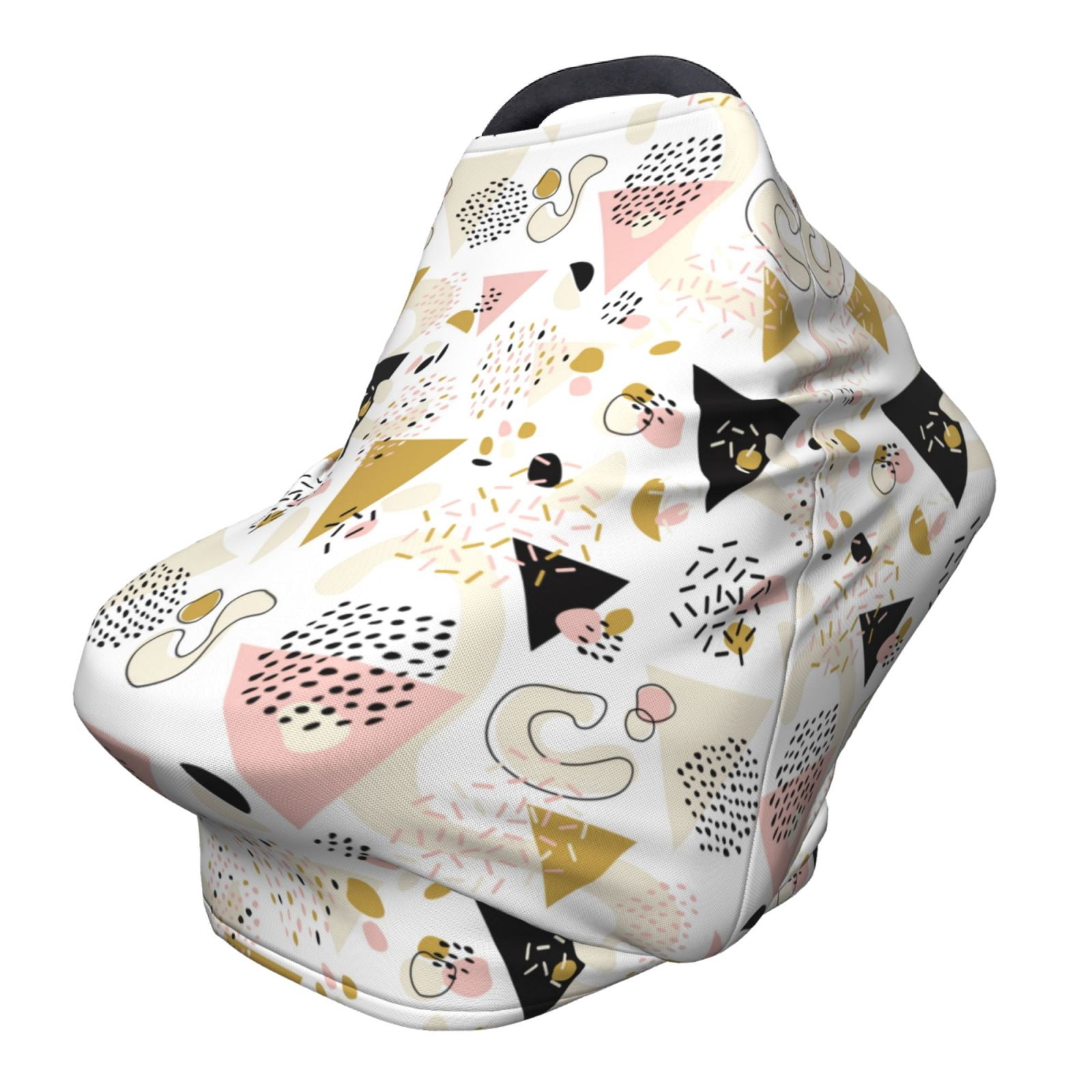 Fotbe Geometric Triangle Pattern Car Seat Covers for Babies, Nursing Breastfeeding Cover Infant Carseat Canopy, Soft Stretchy Carrier Cover