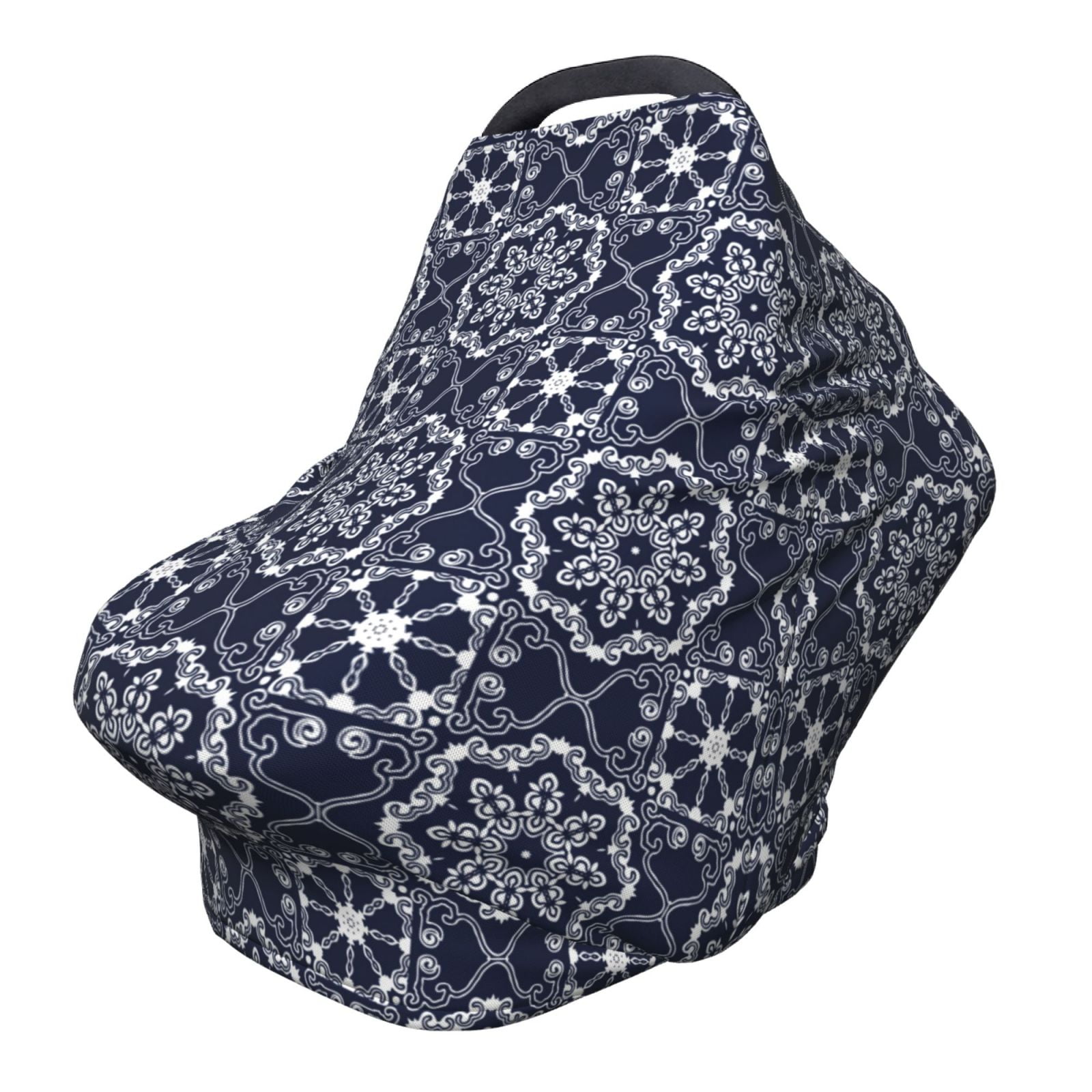 Fotbe Geometry Flower Pattern Car Seat Covers for Babies, Nursing Breastfeeding Cover Carseat Canopy, Soft Stretchy Carrier Cover