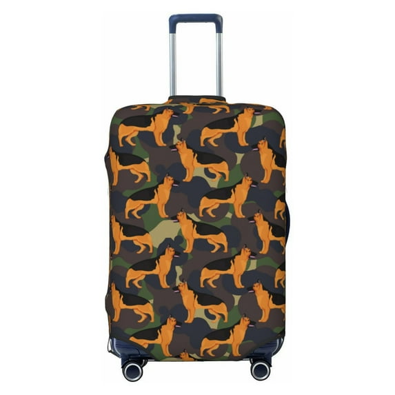 Fotbe German Shepherd Dog Luggage Cover Protector,Suitcase Protector,Scratch and Dirt Resistant,Fits 18-32 Inch Luggage-Medium