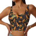 thumbnail image 1 of Fotbe German Shepherd Dog Pattern Womens' Sports Bra Longline Wirefree Padded with Medium Support Sports Moisture-Wicking Workou Vest,Tank Top-, 1 of 9