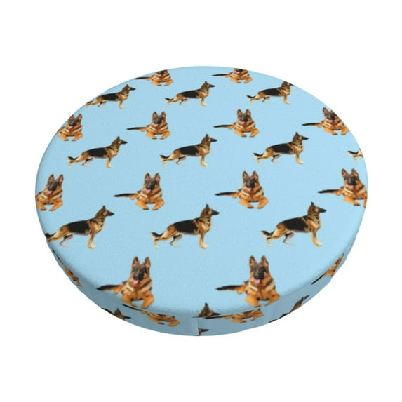 Fotbe German Shepherd Dog Stool Covers Round,Waterproof Round Bar Stool Covers Bar Chair Covers Washable Stool Cushion Slipcover for 12-14 Inch Chair-14 inch