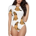 thumbnail image 1 of Fotbe German Shepherd Dog Women's Crew Neck Short Sleeves Bodysuit Tops Round Neck Slim Sleeveless Soft Comfortable Basic-XX-Large, 1 of 9