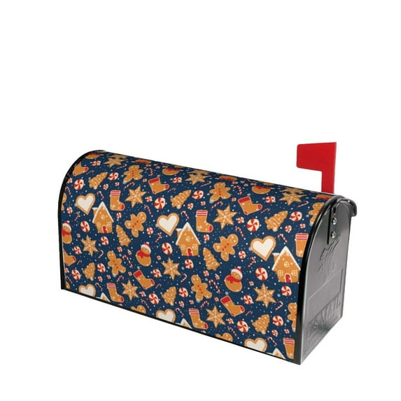 Fotbe Gingerbread Delights Mailbox Covers Post Letter Box Cover Garden Decor Standard Size-25.5x21 in