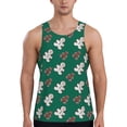 thumbnail image 1 of Fotbe Gingerbread Snowman Cookies Pattern Men's Quick Dry Workout Tank Top Gym Muscle Tee Fitness Bodybuilding Sleeveless T Shirt Breathable Workout Shirt-Small, 1 of 9