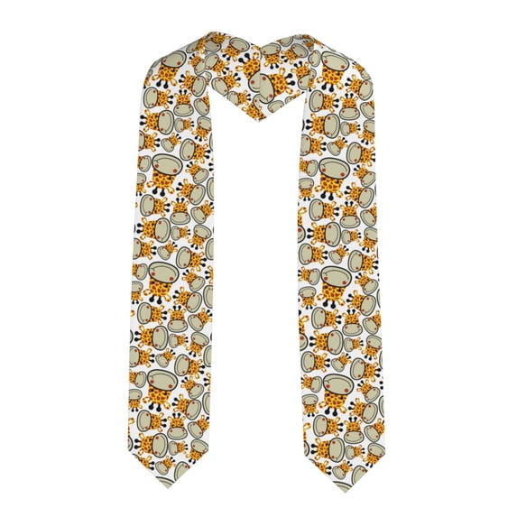 Fotbe Giraffes Head Printed Class of 2024 Graduation Stole