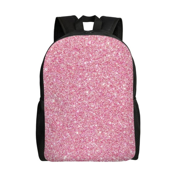 Fotbe Glitter Pink Travel Laptop Backpack, Business Slim Sturdy Laptops Backpack, Water Resistant College School Computer Bag Gift for Men & Women Fits 15.6 Inch Notebook
