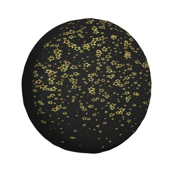 Fotbe Glittering stars Pattern Spare Tire Cover Thickening Universal Fit for Jeep, Trailer, RV, SUV, Truck, Tough Tire Wheel Soft Cover-15 inch