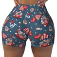 thumbnail image 1 of Fotbe Gnome Love USA Seamless Shorts, Womens Workout Shorts High Waist Stretch Booty Short for Gym/Yoga/Running/Biking-Small, 1 of 9