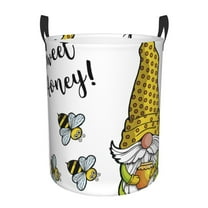 Fotbe Gnome Sweet Honey Laundry Basket with Handles, Waterproof Large Laundry Hamper, Wash Bag for Corner Dorm, Rolling Laundry Basket with Handles-Small