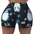 thumbnail image 1 of Fotbe Gnome and Snowflakes Seamless Shorts, Womens Workout Shorts High Waist Stretch Booty Short for Gym/Yoga/Running/Biking-X-Large, 1 of 9