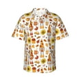 thumbnail image 1 of Fotbe Gnomes Autumn Harvest Hawaiian Shirt for Men Unisex Summer Beach Casual Short Sleeve Cotton Linen Button Down Shirts-Large, 1 of 9