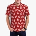 thumbnail image 1 of Fotbe Gnomes Holding Hearts Pattern Men’s Golf Polo Shirt – Breathable Performance Golf Shirt with Button-Down Collar-XX-Large, 1 of 6