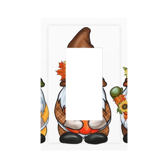Fotbe Gnomes In Autumn Print Duplex Receptacle Wall Plate, 1-Gang 5.0" x3.0" Wall Outlet Covers, Dual Outlet Faceplates Covers, Color-matched Screws Included-Style U